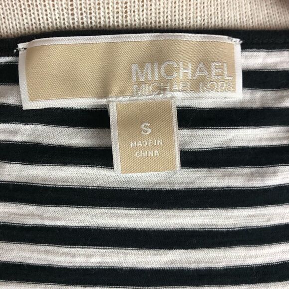 Michael Kors Black and White Striped Top Size S - Picture 7 of 8